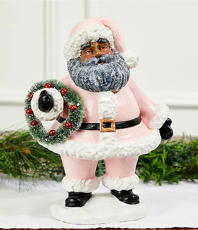 Southern Living Sweet Christmas Collection African American Wreath Santa Figurine