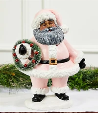 Southern Living Sweet Christmas Collection African American Wreath Santa Figurine