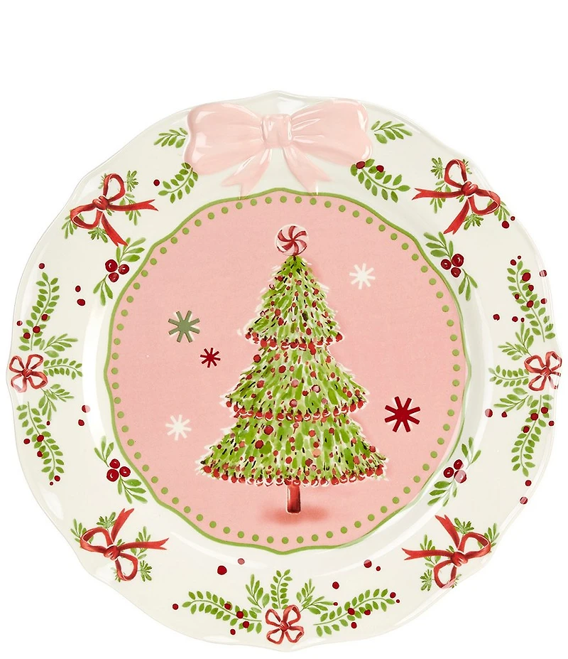 Southern Living Sweet Christmas Collection Pink Bow Platter