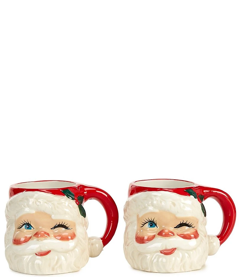 Southern Living Sweet Christmas Collection Santa Novelty Mug, Set of 2