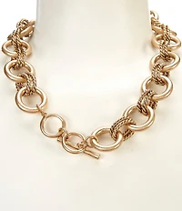 Southern Living Textured Link Short Chain Necklace
