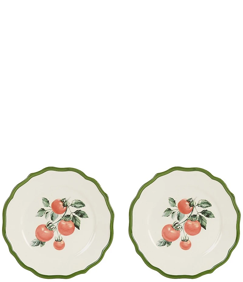 Southern Living Tomato Scalloped Accent Plates, Set of 2