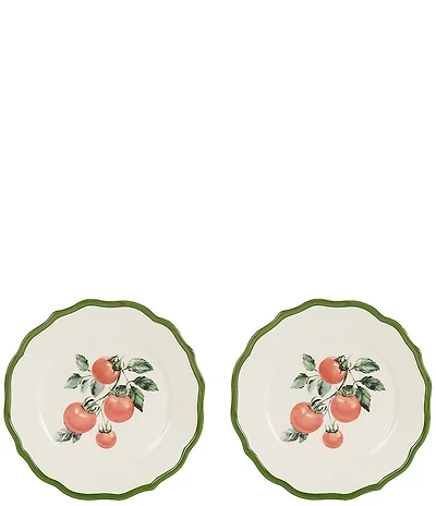 Southern Living Tomato Scalloped Accent Plates, Set of 2