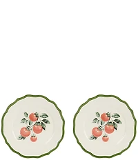 Southern Living Tomato Scalloped Accent Plates, Set of 2