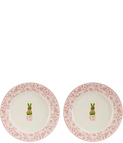 Southern Living Topiary Bunny Accent Plates, Set of 2
