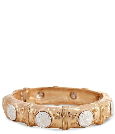 Southern Living Two Tone Coin Hinge Bracelet