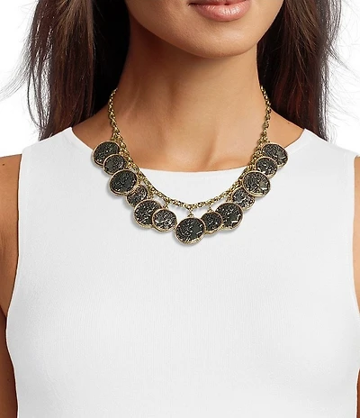 Southern Living Two Tone Coin Statement Necklace