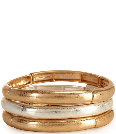 Southern Living Two Tone Stretch Bracelet Set