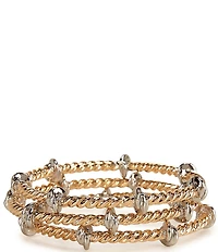 Southern Living Two Tone Twisted Bangle Bracelet Set