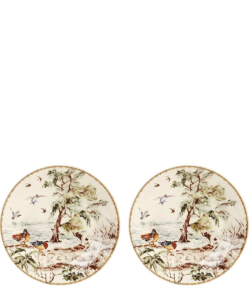 Southern Living Wetlands Collection Dog Accent Plates, Set of 2