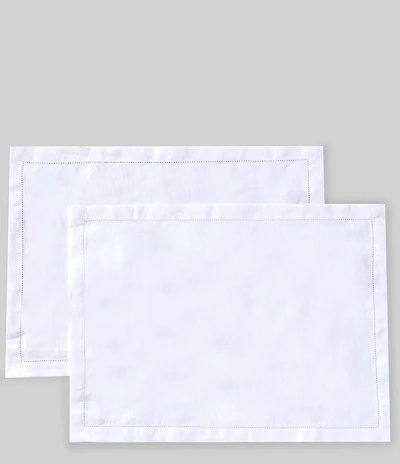 Southern Living White Hemstitched Placemat, Set of 2