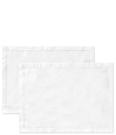 Southern Living White Hemstitched Placemat, Set of 2