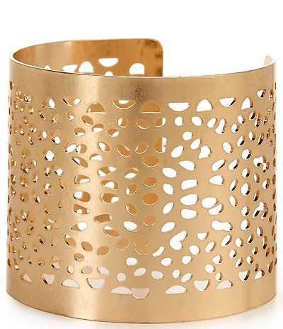 Southern Living Wide Cutout Metal Cuff Bracelet
