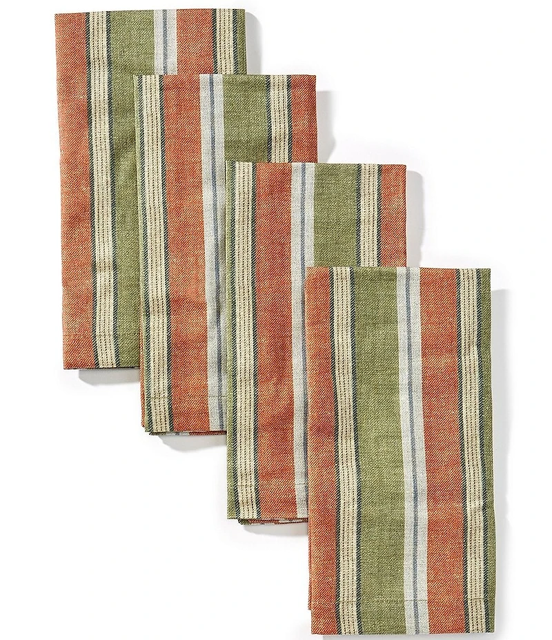 Southern Living Woodland Story Stripe Napkins, Set of 4