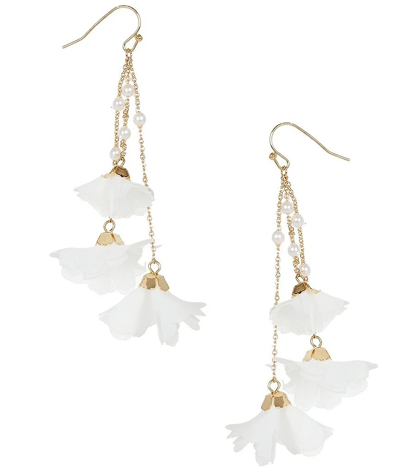 Southern Living x Borrowed & Blue 3D Flower Petal Tassel Drop Earrings
