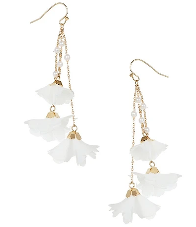 Southern Living x Borrowed & Blue 3D Flower Petal Tassel Drop Earrings