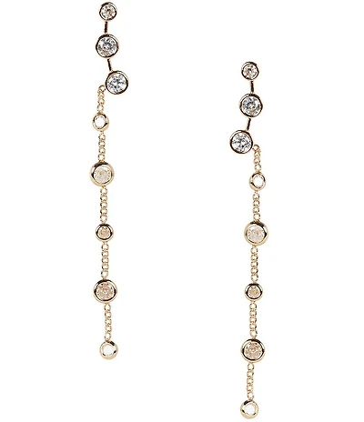Southern Living x Borrowed & Blue Crystal Crawler Short Chain Linear Earrings