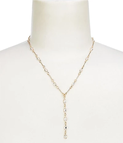 Southern Living x Borrowed & Blue Crystal CZ Oval Stone Delicate Y-Necklace