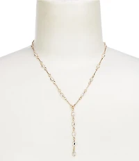 Southern Living x Borrowed & Blue Crystal CZ Oval Stone Delicate Y-Necklace