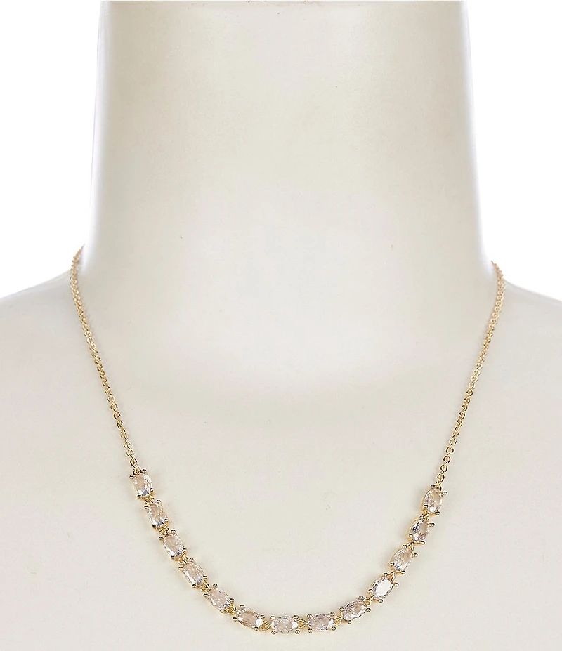 Southern Living x Borrowed & Blue Cubic Zirconia Oval Stone Collar Necklace