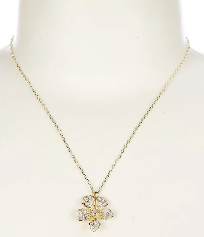 Southern Living x Borrowed & Blue Cubic Zirconia Stone Flower Short Pendant Necklace