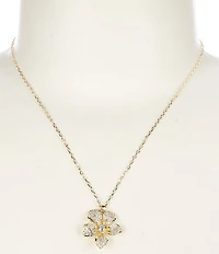 Southern Living x Borrowed & Blue Cubic Zirconia Stone Flower Short Pendant Necklace