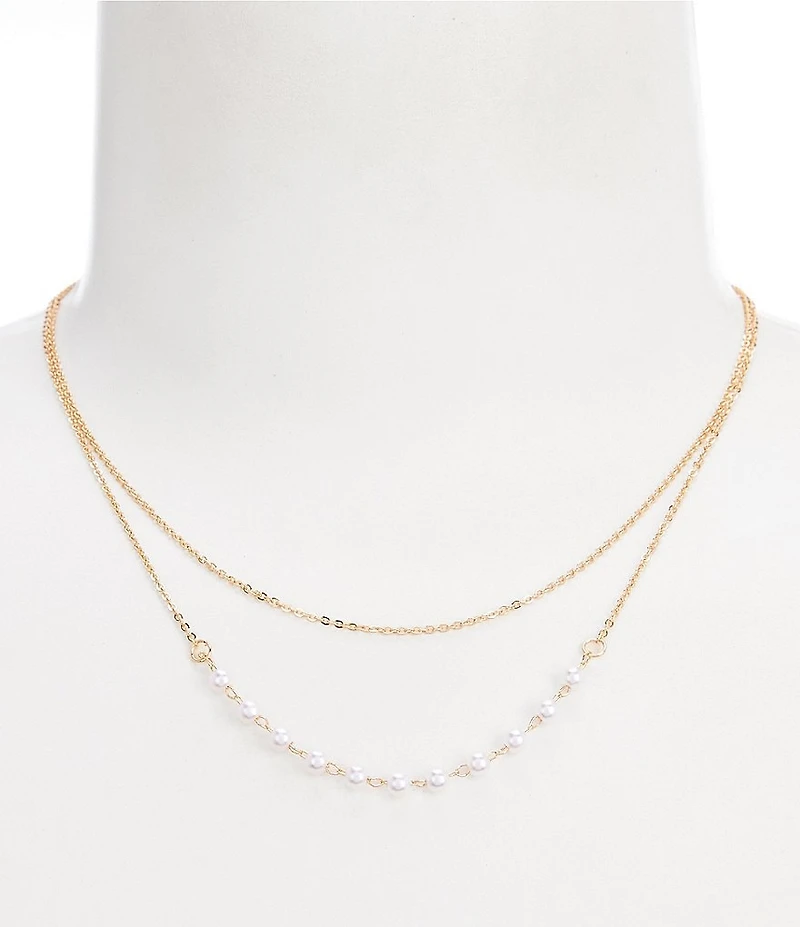 Southern Living x Borrowed & Blue Dainty Pearls Chain Multi-Strand Necklace