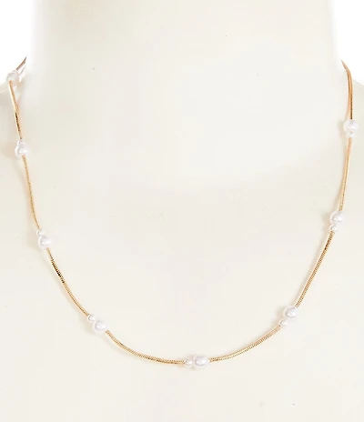 Southern Living x Borrowed & Blue Delicate Chain Necklace with Pearl Clusters