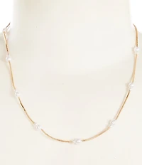 Southern Living x Borrowed & Blue Delicate Chain Necklace with Pearl Clusters