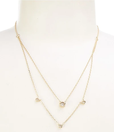 Southern Living x Borrowed & Blue Delicate Double Strand Collar Necklace with Cubic Zirconia Stones