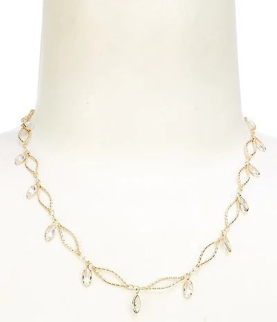 Southern Living x Borrowed & Blue Delicate Linear Collar Necklace with Cubic Zirconia Stones