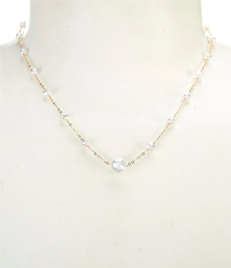 Southern Living x Borrowed & Blue Delicate Pearl Chain Necklace