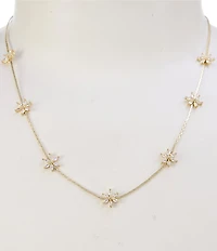 Southern Living x Borrowed & Blue Delicate Rhinestone Flower Collar Necklace