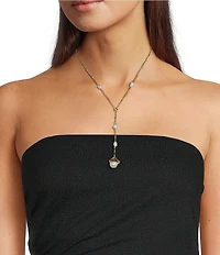 Southern Living x Borrowed & Blue Flower Petal and Pearl Y Necklace