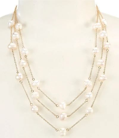 Southern Living x Borrowed & Blue Freshwater Pearl Illusion Short Multi-Strand Necklace