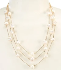 Southern Living x Borrowed & Blue Freshwater Pearl Illusion Short Multi-Strand Necklace