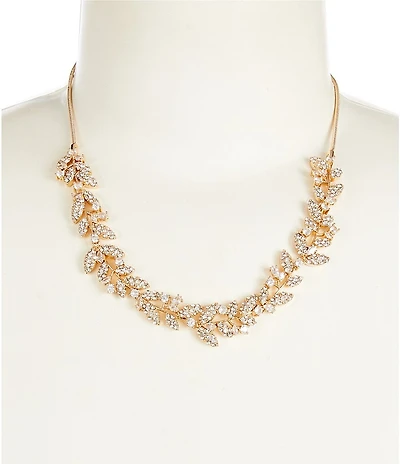 Southern Living x Borrowed & Blue Leaf Vine Cubic Zirconia Collar Necklace
