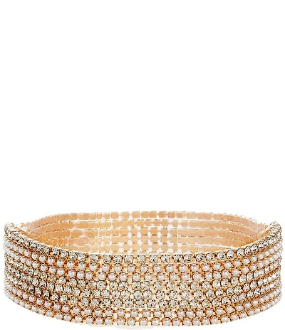 Southern Living x Borrowed & Blue Pearl $ Rhinestone Stretch Bracelet Set