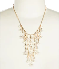 Southern Living x Borrowed & Blue Pearl Flower Fringe Drop Collar Necklace
