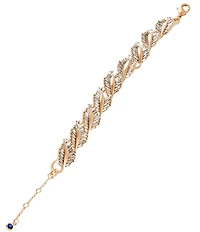 Southern Living x Borrowed & Blue Rhinestone Leaf Statement Line Bracelet