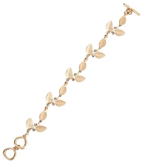 Southern Living x Borrowed Crystal Stone & Pearl Flower Multi Leaf Line Bracelet