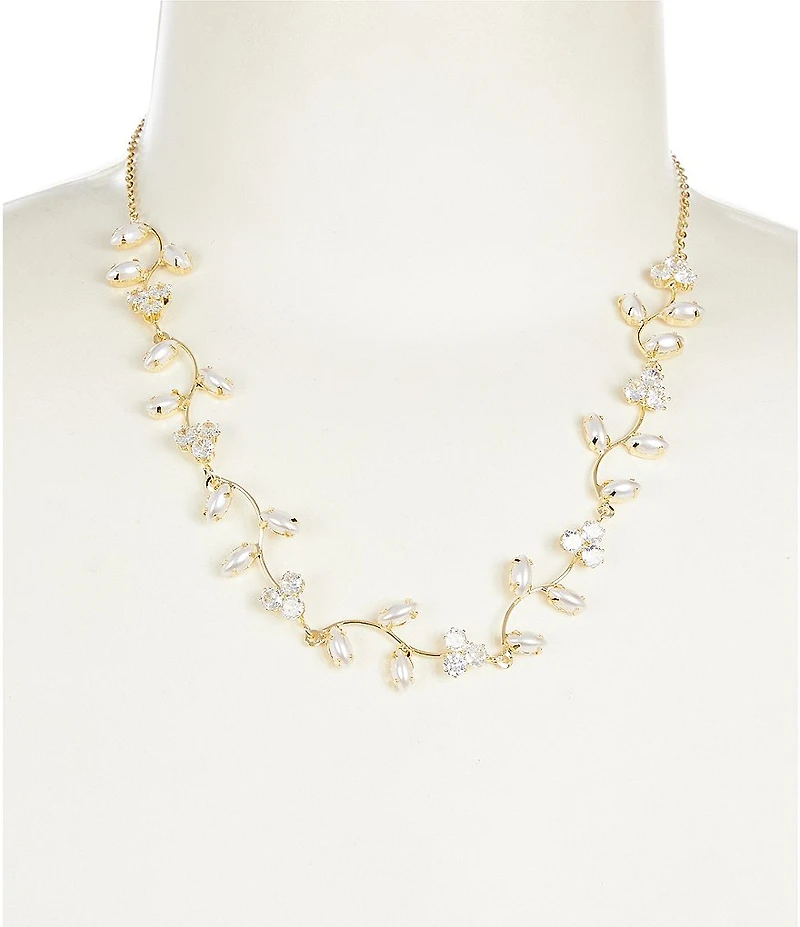 Southern Living x Borrowed Delicate Stone and Pearl Vine Collar Necklace