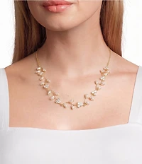 Southern Living x Borrowed & Blue Delicate Stone and Pearl Vine Collar Necklace