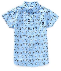 Southern Lure Big Boys 8-20 Short Sleeve Conversation Sailing Woven Shirt