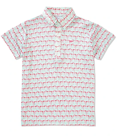 Southern Lure Big Boys Short Sleeve Flamingo Conversation Polo Shirt