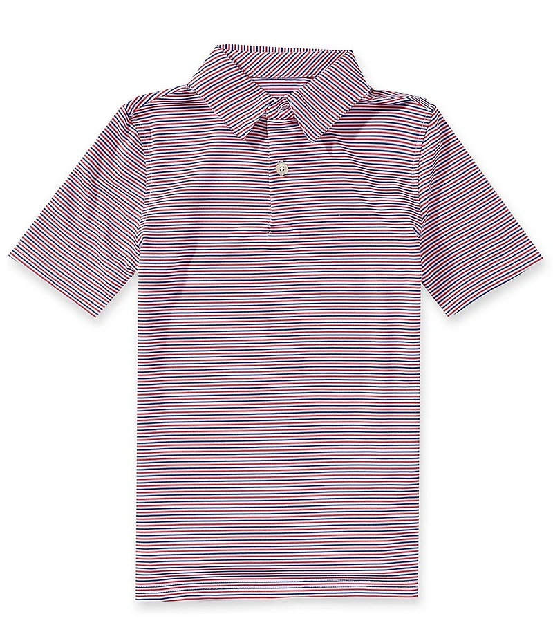 Southern Tide Big Boys Americana Driver Micro Stripe Performance Polo