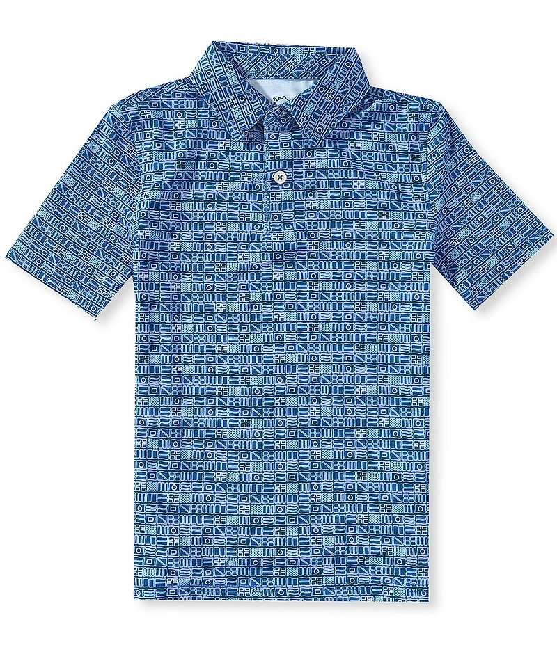 Southern Tide Big Boys Americana Nautical Flags Printed Performance Short-Sleeve Polo