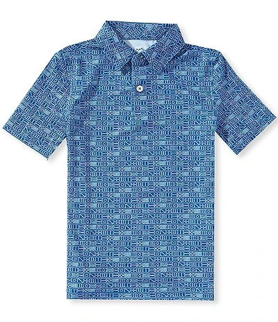 Southern Tide Big Boys Americana Nautical Flags Printed Performance Short-Sleeve Polo