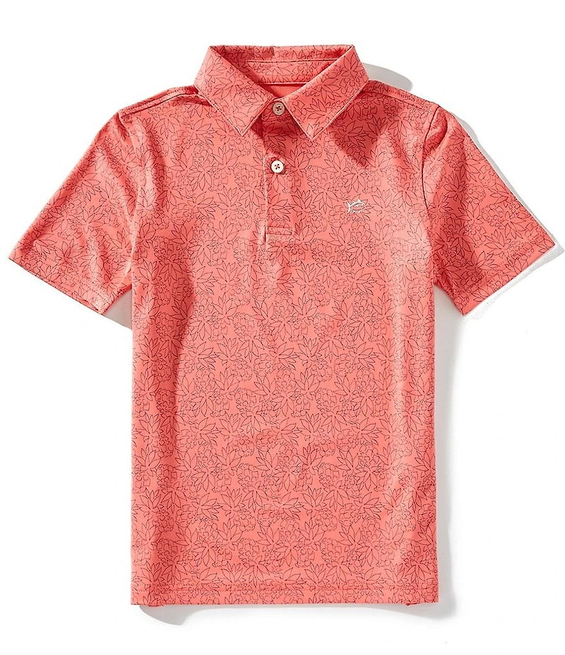 Southern Tide Big Boys Pineapple Paradise Perf Polo Shirt