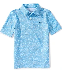 Southern Tide Big Boys Rolling Waves Printed Performance Polo Shirt